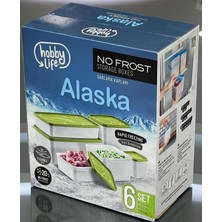 Die Grup Tr Alaska 6'li Saklama Kabı Seti, Buzdolabı ve Derin Dondurucu Kabı, Beyaz