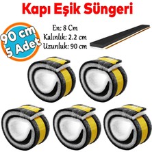 Die Grup Tr Yapışkanlı Kapı Altı Eşik Süngeri Ince Köpük Soğuk Izolasyon Bandı Fitili Toz Böcek Engelleme 90 cm 5 Adet