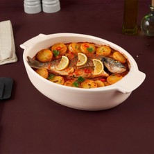 Die Grup Tr Yıldız Elissa Oval Fırın Kabı Mat Beyaz 31 cm