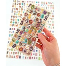 Die Grup Tr Vintage Harfler Rakamlar ve Semboller Temalı 6 Yaprak 289 Adet Sticker Set/etiket/çıkartma