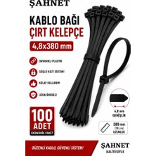 Die Grup Tr 4,8X380 mm Siyah Kablo Bağı 100'LÜ Paket Çırt Kelepçe Plastik Kablo Toplama Bağı Güçlü Kilitli