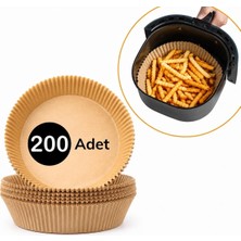 Die Grup Tr Ayrex 200 Adet Air Fryer Pişirme Kağıdı Tek Kullanımlık Yağlı Kağıdı Yuvarlak Tabak Model