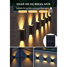 Die Grup Tr 4 Ledli Solar Çift Taraflı Duvar Lambası Güneş Enerjili Aydınlatma Dekorasyon Aplik Işık