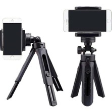 Die Grup Tr Taşınabilir Portatif Aksiyon Kamera Telefon Yükseklik Yön Ayarlı Mini Tripod 28 cm Siyah
