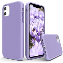 Die Grup Tr iPhone 11 Kılıf 6.1 ile Uyumlu, Ince Sıvı Silikon 3 Katmanlı Tam Kaplamalı Yumuşak Jel Kauçuk Kılıf Kapak, (Lila, 6.1 Inç)