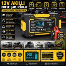 Die Grup Tr 12V 6A Akü Şarj Cihazı, 4-100AH Uyumlu, Dijital Ekran, Otomatik Koruma, Araba Motosiklet Tekne