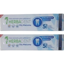 Die Grup Tr Herbadent Bitki Özlü Flörürsüz Diş Macunu 50 ml x 2 Adet Aloe Vera ve Calendula Içerikli, Beyazlatıcı