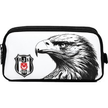 Die Grup Tr Iki Gözlü Erkek Çocuk Kartal Baskılı Beyaz Okul Kalem Çantası/kalemlik - 26364