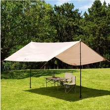 Die Grup Tr Su Geçirmez Dayanıklı Piknik Kamp Sahil Plaj Güneşlik Koruyucu Tente Gölgelik Çadır 500X300 cm Tek Ebat Bej