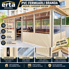 Erta 2.90 Metre x 2.50 Metre Pvc Fermuarlı Branda – Açılır Kapanır Şeffaf Teras Balkon Kapatma Sistemi – Özel Ölçü Üretim