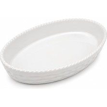 Die Grup Tr Oval Seramik Fırın Kabı, 31X19X4 Cm, Beyaz