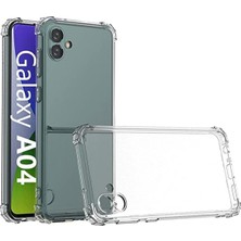 Die Grup Tr Iletişim Samsung Galaxy A04 ile Uyumlu ile Uyumlu Kapak Köşe Korumalı Airbag Antishock Şeffaf Silikon Kılıf