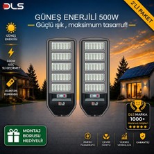 Die Grup Tr 2'li Paket Dls 500W Güneş Enerjili Solar Sokak ve Bahçe Lambası, Lifepo4 Bataryalı, IP66, Hareket Sensörlü, Uzaktan Kumandalı LH99-500