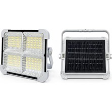 Die Grup Tr 200W Solar LED Projektör, 3 Renk Işık Modlu Şarjlı Kamp Lambası, USB Girişli Güneş Panelli Acil Durum Işığı İP44