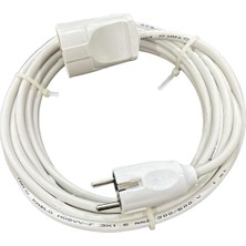 Die Grup Tr 3x1,5 mm Cca Ttr Tekli Beyaz Renk Topraklı Kauçuk Seyyar Elektrik Kablosu (5 Metre)