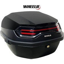 Die Grup Tr XT08-B 32 Litre Motosiklet Arka Çanta Siyah Parlak Su Geçirmez Abs Top Case Çift Kilitleme Üniversal