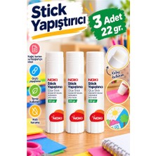 Artlantis Glue Stick Yapıştırıcı Katı Yapıştırıcı 22 gr Ruj Yapıştırıcı 3 Adet Noki Okul Yapıştırıcısı Zararsız Büro Ofis Fotoğraf