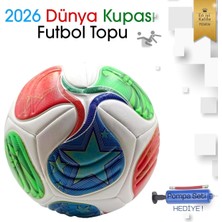 Fıfa 2026 Dünya Kupası Futbol Topu Tpu Deri Dikişli No: 5 Halı Saha ve Çim Zemin Için Maç ve Antrenman Topu (Pompa Hediyeli)