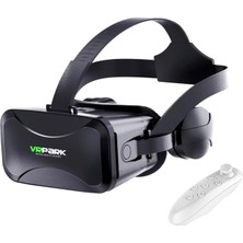 Vrpark J30 3.5mm Kulaklıklı 3D Sanal Gerçeklik Gözlüğü + Vr Kablosuz Bluetooth KUMANDA-AL4753
