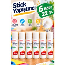 Artlantis Glue Stick Yapıştırıcı Katı Yapıştırıcı 22 gr Ruj Yapıştırıcı 6 Adet Noki Okul Yapıştırıcısı Zararsız Büro Ofis Fotoğraf