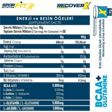 Recoverx Bcaa+Glutamine 540 gr Karpuz 30 Servis
