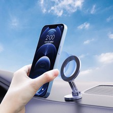 Dmay 360° Dönen Magsafe Destekli İphone / Android Torpido Araç ve Masa Üstü Telefon Tutucu