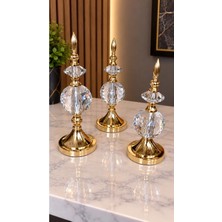 Csg Elektromarket Kristal Detaylı Metal Gövdeli Dekoratif Aksesuar (Sarı)