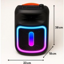Mikrofonlu Karaoke Hoparlör, Şarjlı Taşınabilir Kablosuz Bluetooth Speaker, Siyah, Model CS-0813