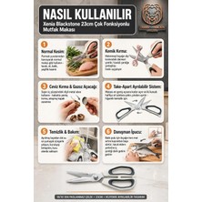 Mutfak Makası 18/10 304 Paslanmaz Çelik Ayrılabilir Çok Fonksiyonlu Ağır Hizmet Tavuk Et Kemik Kesici Balık Temizleyici Ceviz Kırıcı Gazoz Açacağı Pro