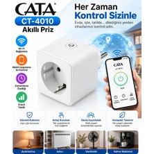 Cata CT-4010 Wi-Fi Akıllı Priz – Uzaktan Kontrol, Zamanlayıcı ve Enerji Takibi