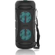 40 cm Bluetooth Hoparlör LED Işıklı Taşınabilir Kablosuz Speaker Siyah