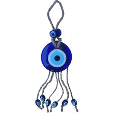 Makrome Ipi Örgülü Cam Nazar Boncuğu, Nazarlık, Duvar Süsü, Hediyelik, Dekoratif Süs (3 - 8.5 Cm)