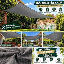 Erta 2 Metre x 3 Metre Gri 300 Gram %95 Sıklık Gölgelik File Branda – 1. Kalite Güneşlik File Çadır – Bahçe, Teras, Balkon Gölgelik Filesi