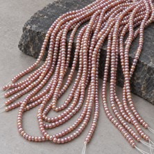 Yaşam Tohumu Inci Dizi Gümüş Yansımalı Somon Pembe 4*2,5 mm – Doğal Doku Royal Seri (63316)