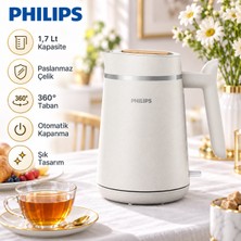 Philips Eco Conscious Edition 1,7 Lt Çelik Kettle, Kablosuz Kullanım, Otomatik Kapanma, 360° Tabanlı Şık ve Dayanıklı Tasarım