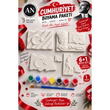 29 Ekim Özel Taş Boyama Seti/ Cumhuriyet Temalı Taş Boyama Seti / Atatürk ve Türk Bayraklı Taş Boyama Seti /5 Farklı Figür |6 Adet Figür/ 7 Adet Boya + Fırça + Boyama Rehberi | Çocuk Hobi Seti