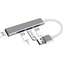 Laptify USB 3.0 Çoklayıcı, 5gbps Veri Aktarım Hızı, 4 Portlu USB Çoklayıcı, Alüminyum Gövde Laptop ve Pc Uyumlu 4 In 1