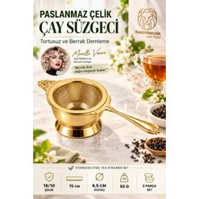Transformacion Damlalıklı Gold Çay Süzgeci Süzgeç Seti Gümüş 18/10 304 Paslanmaz Çelik 723757