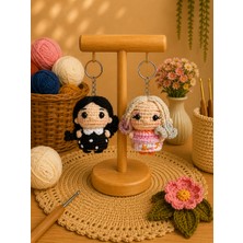 Morey Amigurumi Örgü Anahtarlık - El Emeği Çanta Aksesuarı ve Wednesday ve Enid Hediyelik Figür
