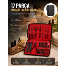MiraLive Paslanmaz Çelik 17 Parça Manikür Pedikür Seti ve Taşınabilir Şık Çanta