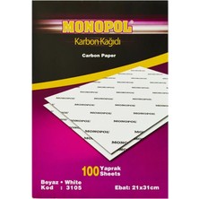 Mbb E-Ticaret Monopol 3105 Karbon Kağıdı A4 Beyaz 100'LÜ *40