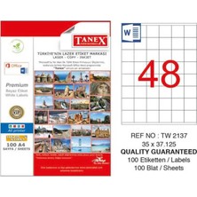 Mbb E-Ticaret Tanex 35X37.125 Laser Etiket