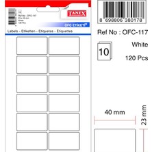 Mbb E-Ticaret Tanex OFC-117 23X40 mm Beyaz Ofis Etiketi-(***9 Adet***)