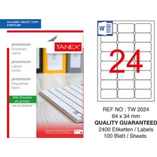 Mbb E-Ticaret Tanex 64X34 Laser Etiket TW-2024