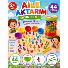 Zuzu Toys 44 Parça Aile Aktarım Oyunu | Ince Motor Beceri Oyuncağı | Montessori Eğitici Aktivite Seti | Renk Sıralama ve Cımbız Oyunu | 2 Yaş+