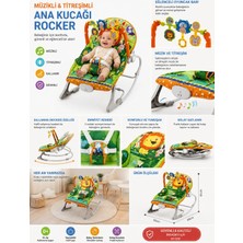 Bebek Ana Kucağı Rocker Müzikli Titreşimli Sallanır Koltuk Oyuncaklı 0+ Ay Taşınabilir