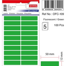 Mbb E-Ticaret Tanex OFC-109 Yeşil 13X50 mm Ofis Etiketi-(***3 Adet***)