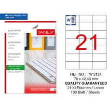Mbb E-Ticaret Tanex 70X42,43 Laser Etiket TW-2124
