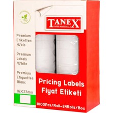 Mbb E-Ticaret Tanex 16X23 Çift Kafa Etiketi ( Çizgisiz ) 1000 Li 24 Lü Kt