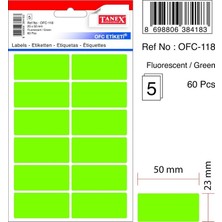 Mbb E-Ticaret Tanex OFC-118 Yeşil 23X50 mm Ofis Etiketi-(***1 Adet***)
